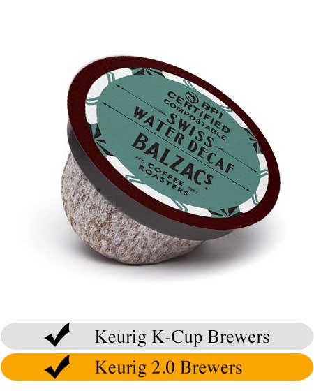 Balzac's Swiss Water DECAF - 100% Compostable Coffee Cups (18)