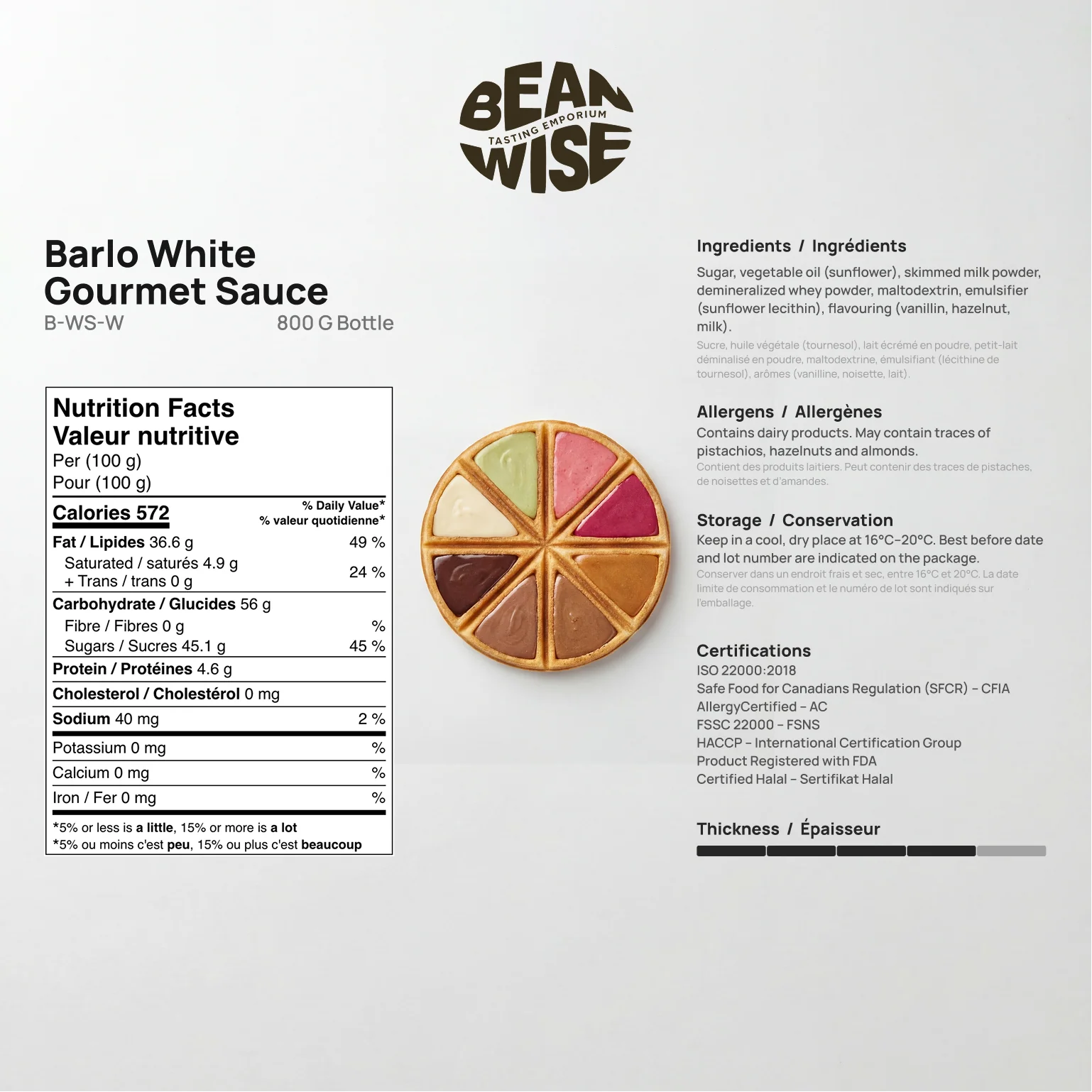 Barlo White Gourmet Sauce 800g - Image 5