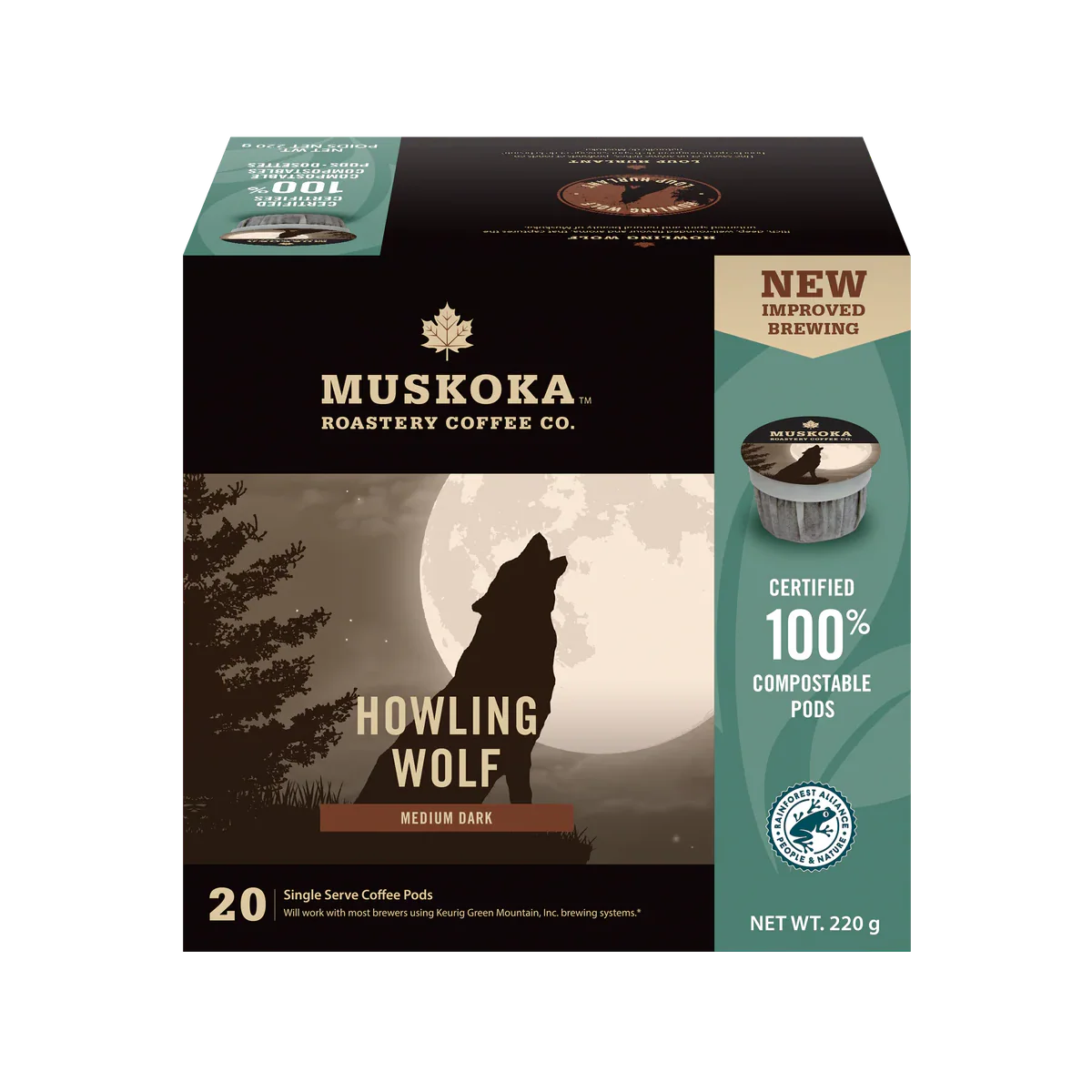 Muskoka Black Bear 100% Compostable Coffee Cups (20) - Image 2