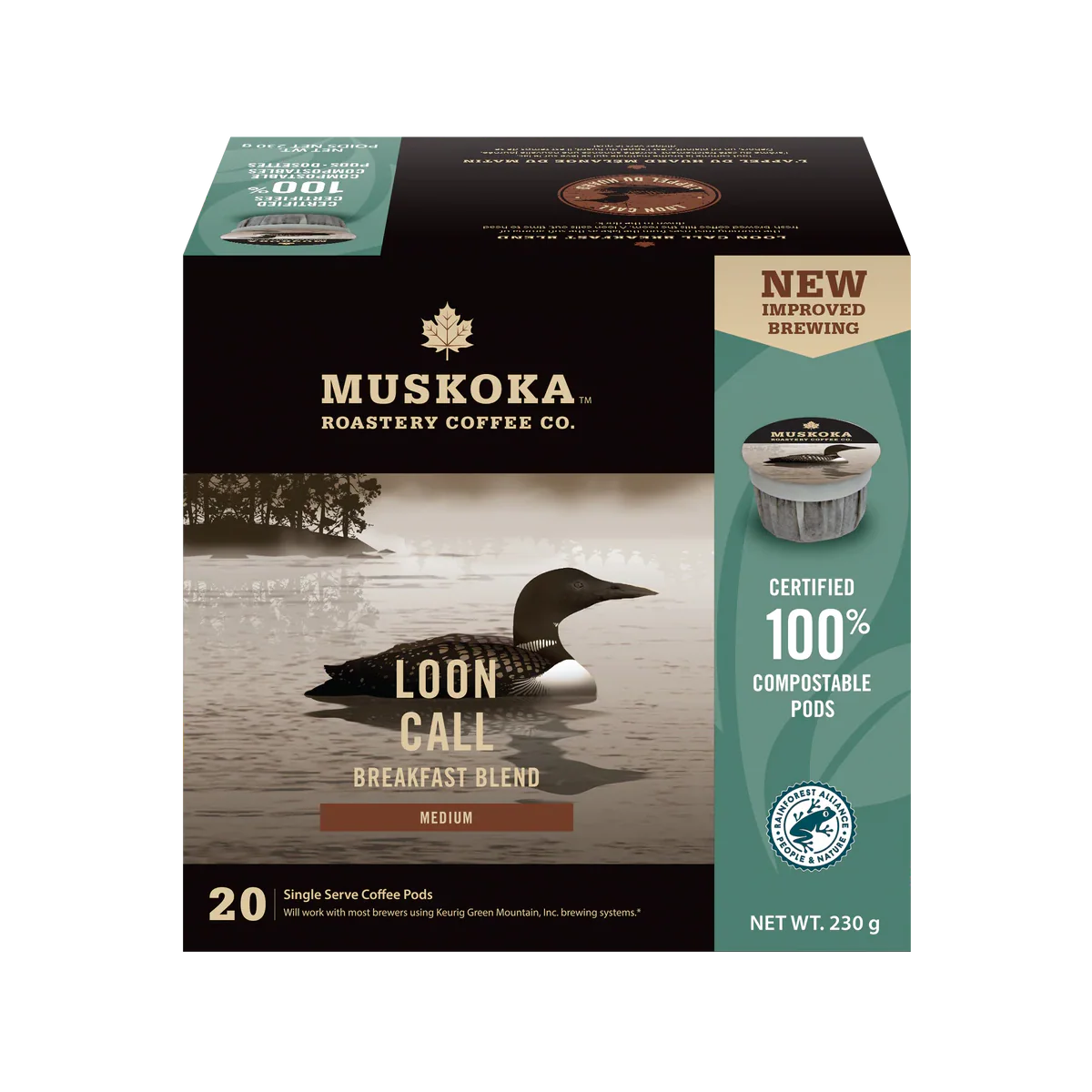 Muskoka Loon Call 100% Compostable Coffee Cups (20) - Image 2