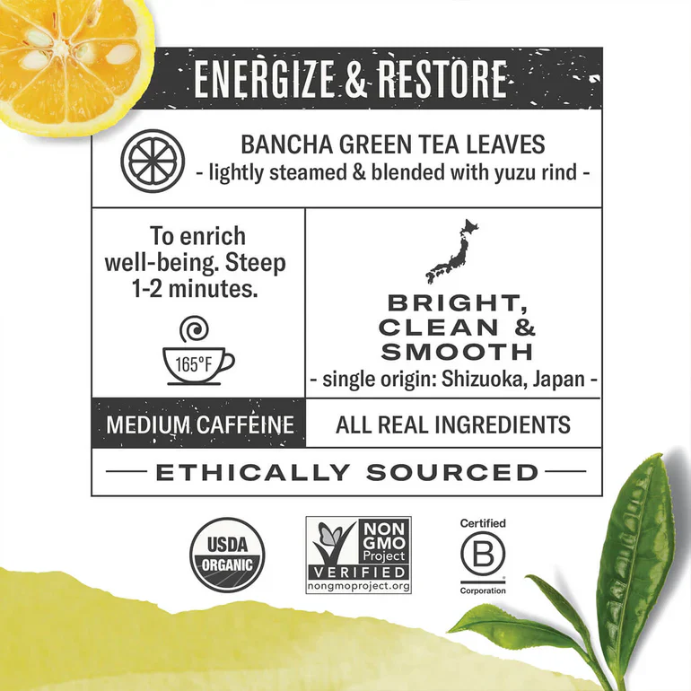 Numi Yuzu Bancha Tea Bags (16) - Image 2