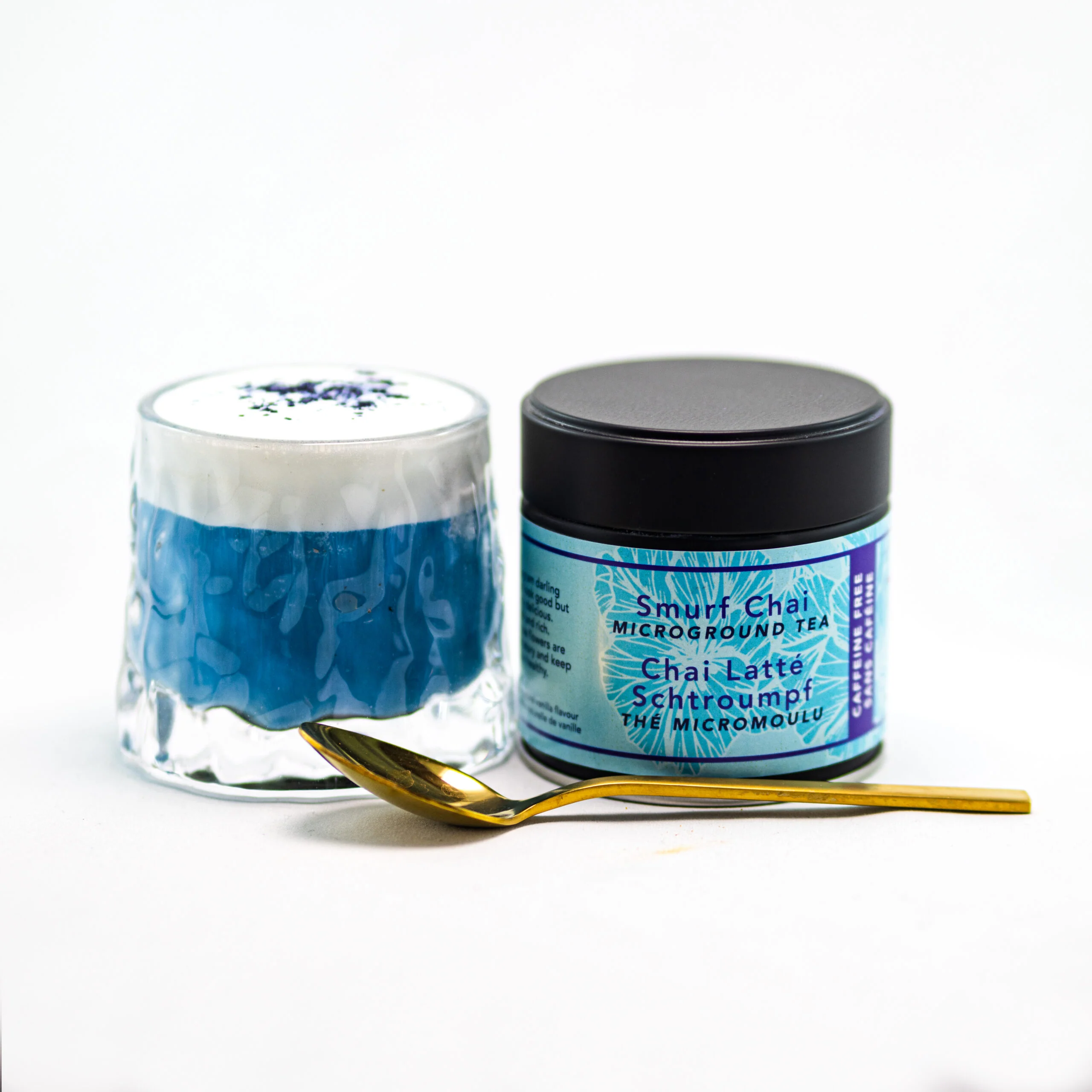 Tea Squared Smurf Chai Micro-Ground Tea Latte Tin